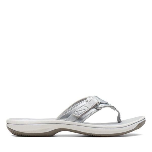 Clarks Womens Brinkley Sea Sandals Silver | CA-3971208